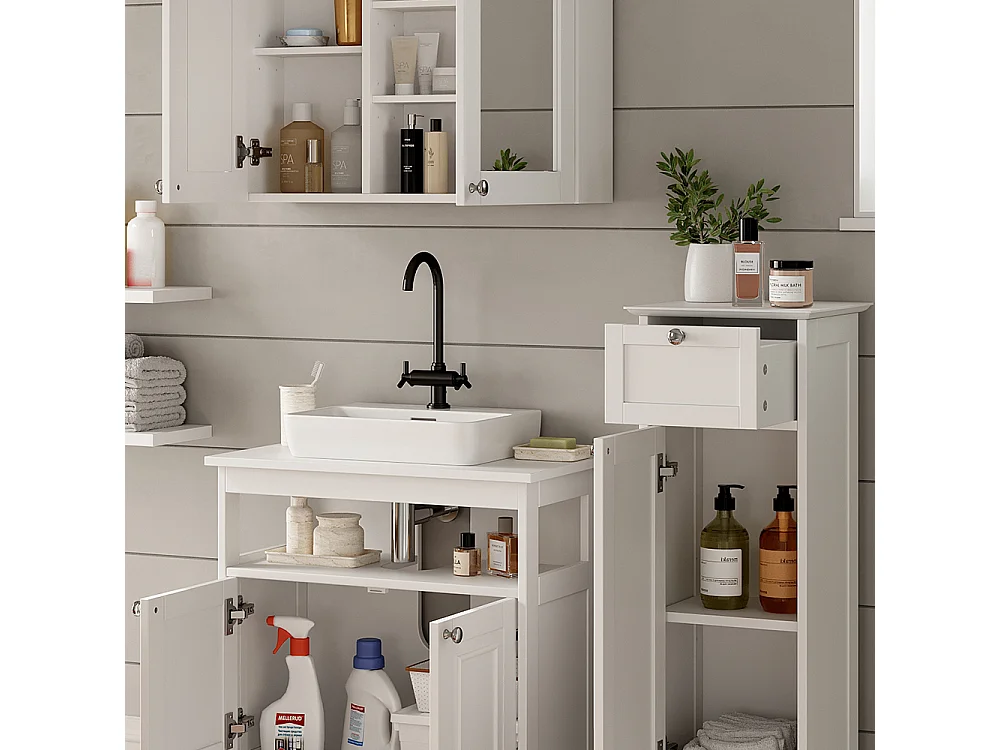 Badrumsmöbelset vit 60x30x65 vanity