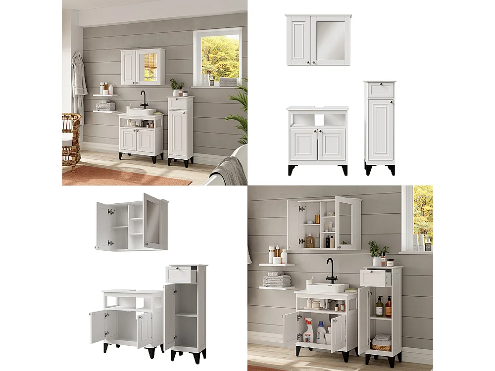 Badrumsmöbelset vit 60x30x65 vanity
