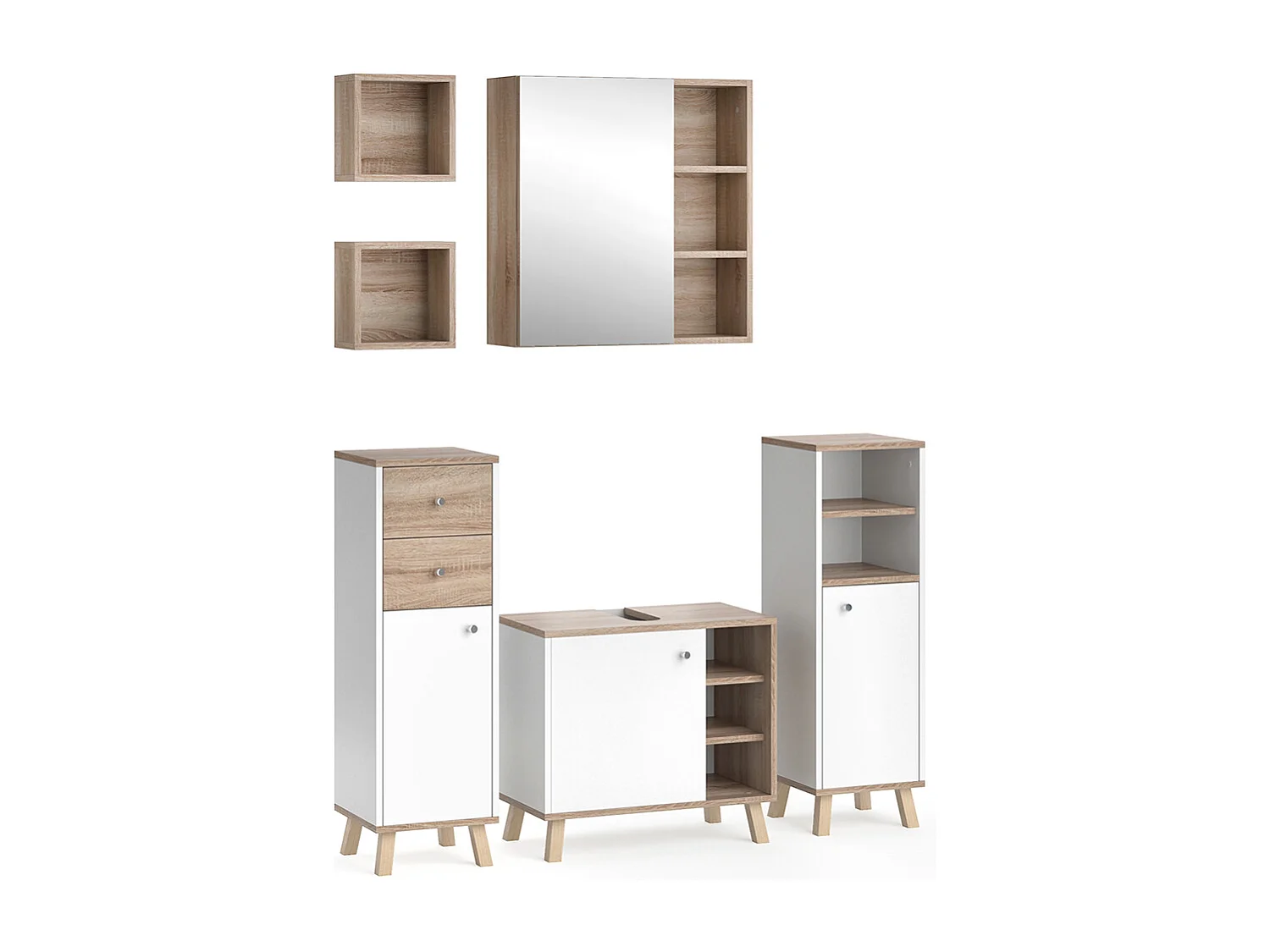 Bathroom furniture set white 62x32x54 senyo