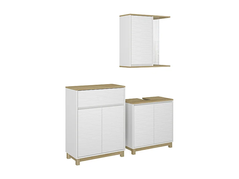 Meubles bain blanc/chêne 60x30x60 livia