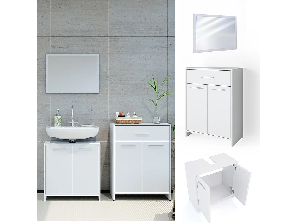 Conjunto de muebles de baño blanco 58x33x60 kiko