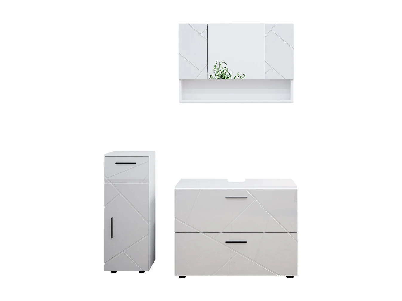 Meubles bain blanc haute brillance 80x41x58.6 irma