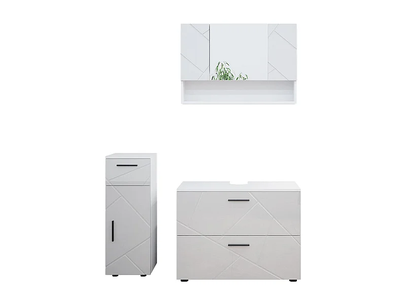 Badmöbel-Set weiß hochglanz 80x41x58.6 irma