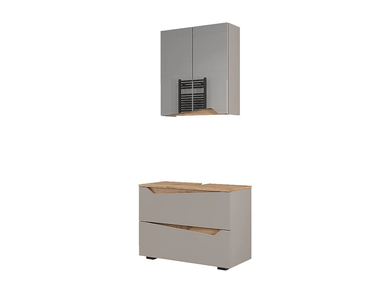 Meubles bain grège 80x35x57.5 marelle