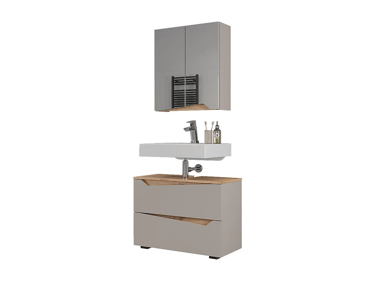 Meubles bain grège 80x35x57.5 marelle