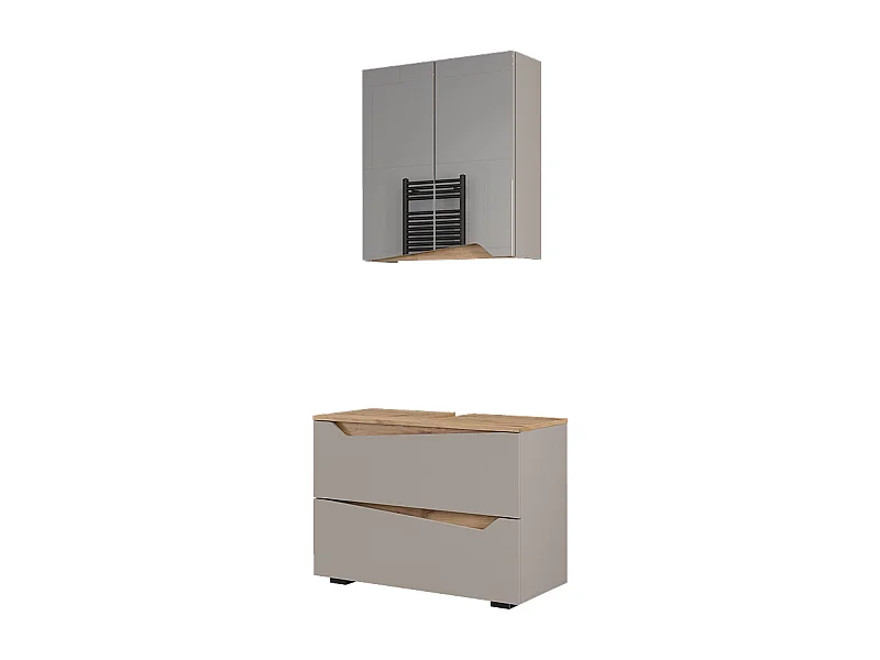 Meubles bain grège 80x35x57.5 marelle