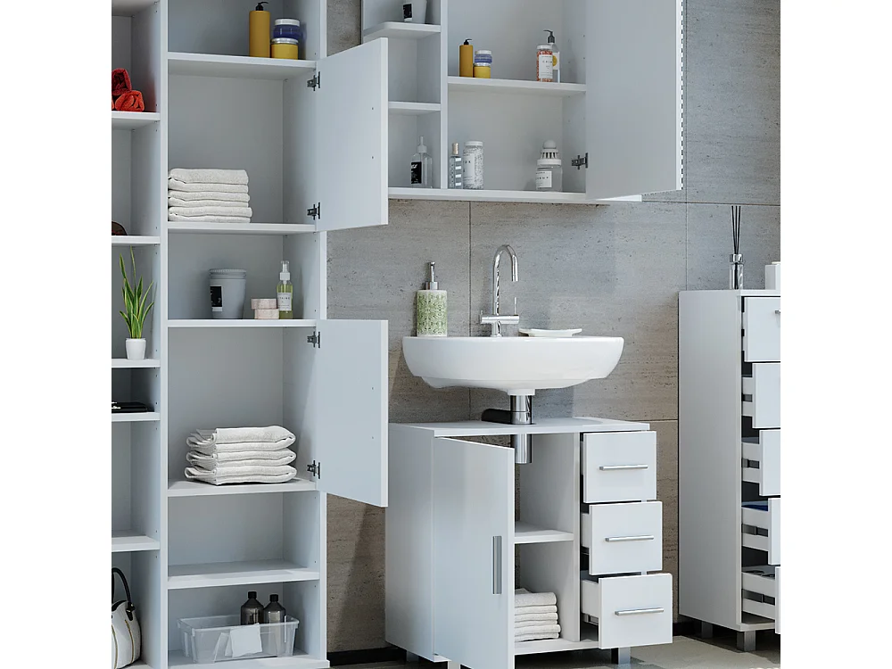 Set mobili bagno bianco 60x33x60 ilias