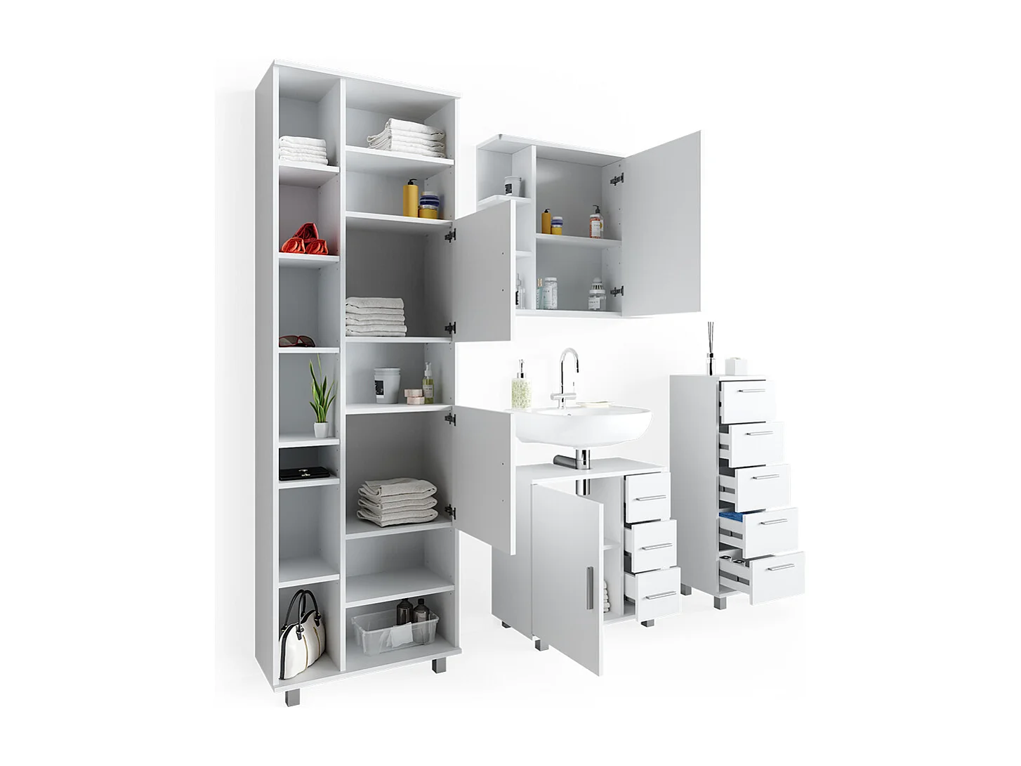 Meubles bain blanc 60x33x60 ilias