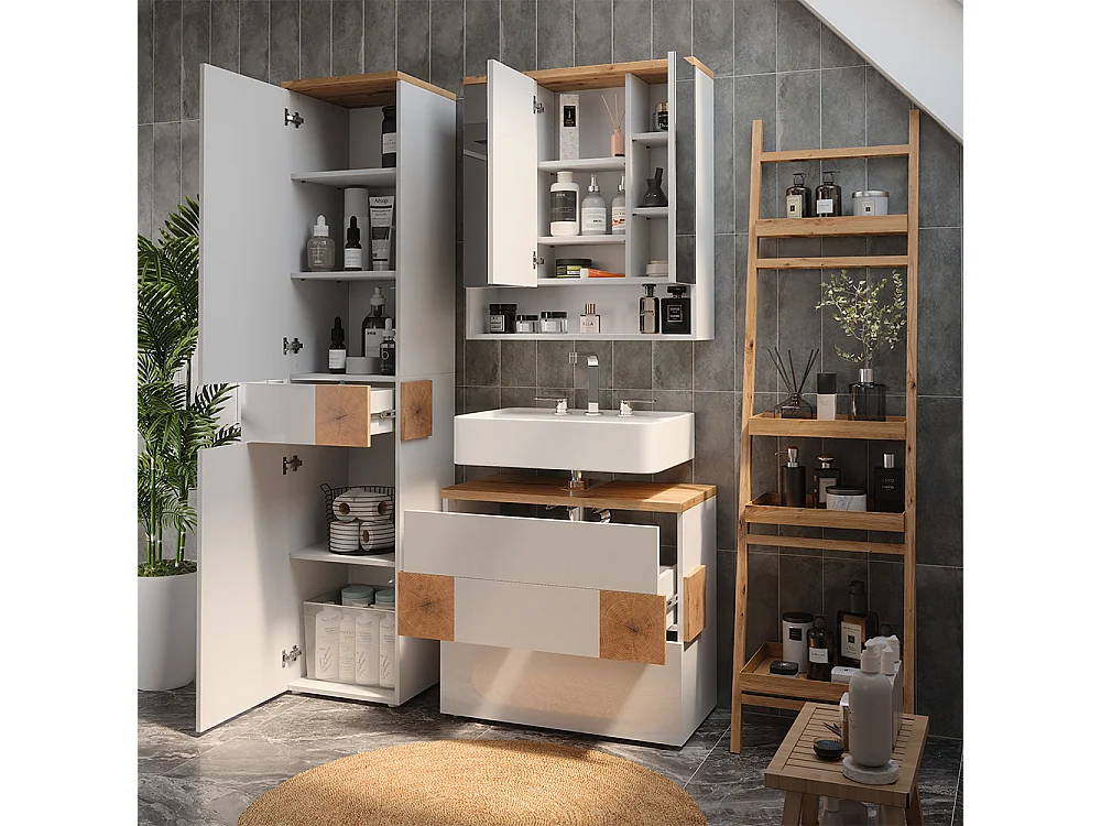 Meubles bain blanc 70x37x64.5 eden