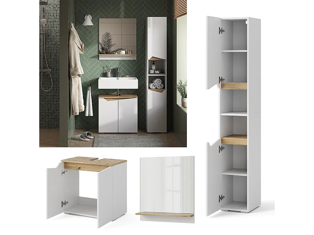 Meubles bain blanc 60x35x57 marelle