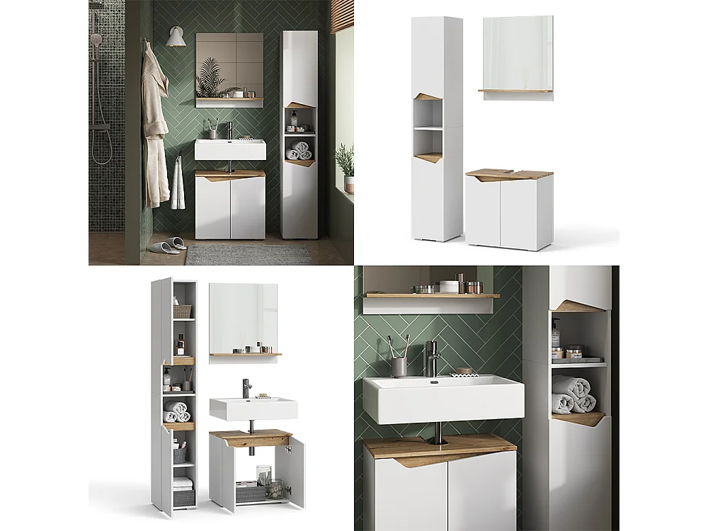 Meubles bain blanc 60x35x57 marelle