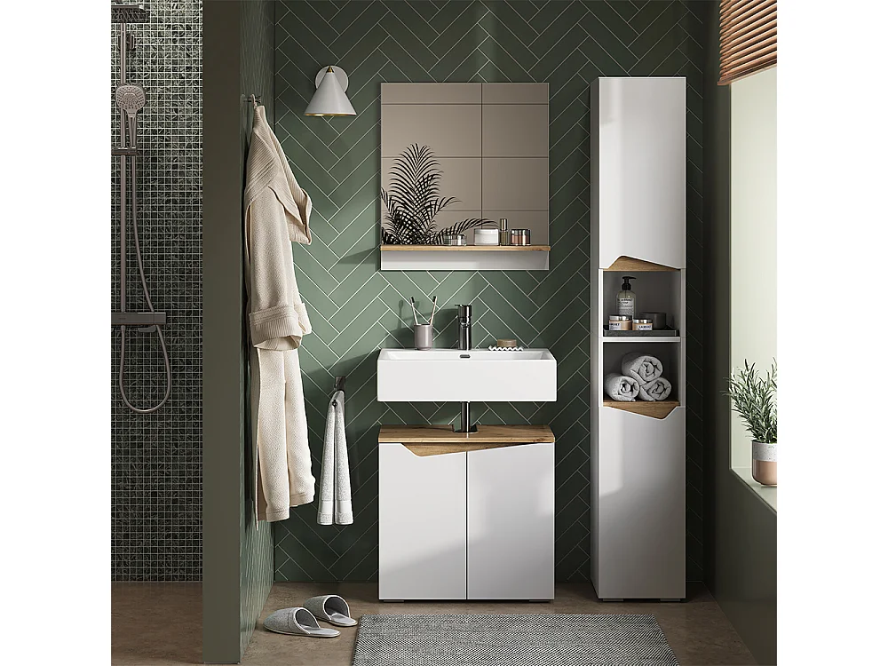 Meubles bain blanc 60x35x57 marelle