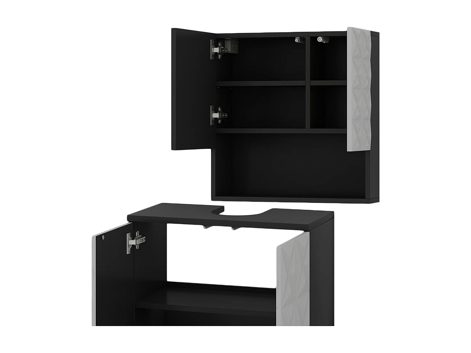 Set di mobili da bagno nero 60x30x57 edge