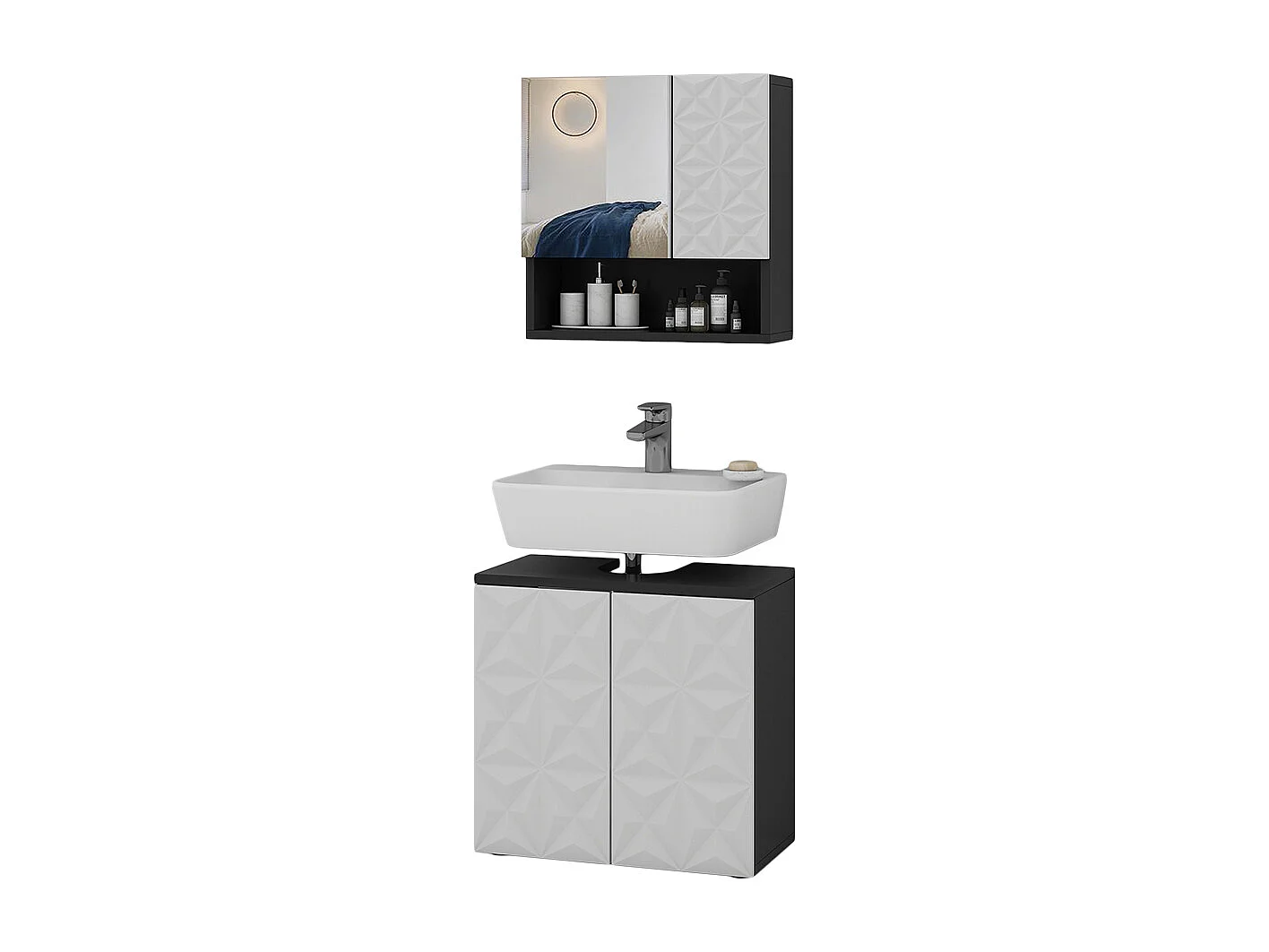 Set di mobili da bagno nero 60x30x57 edge
