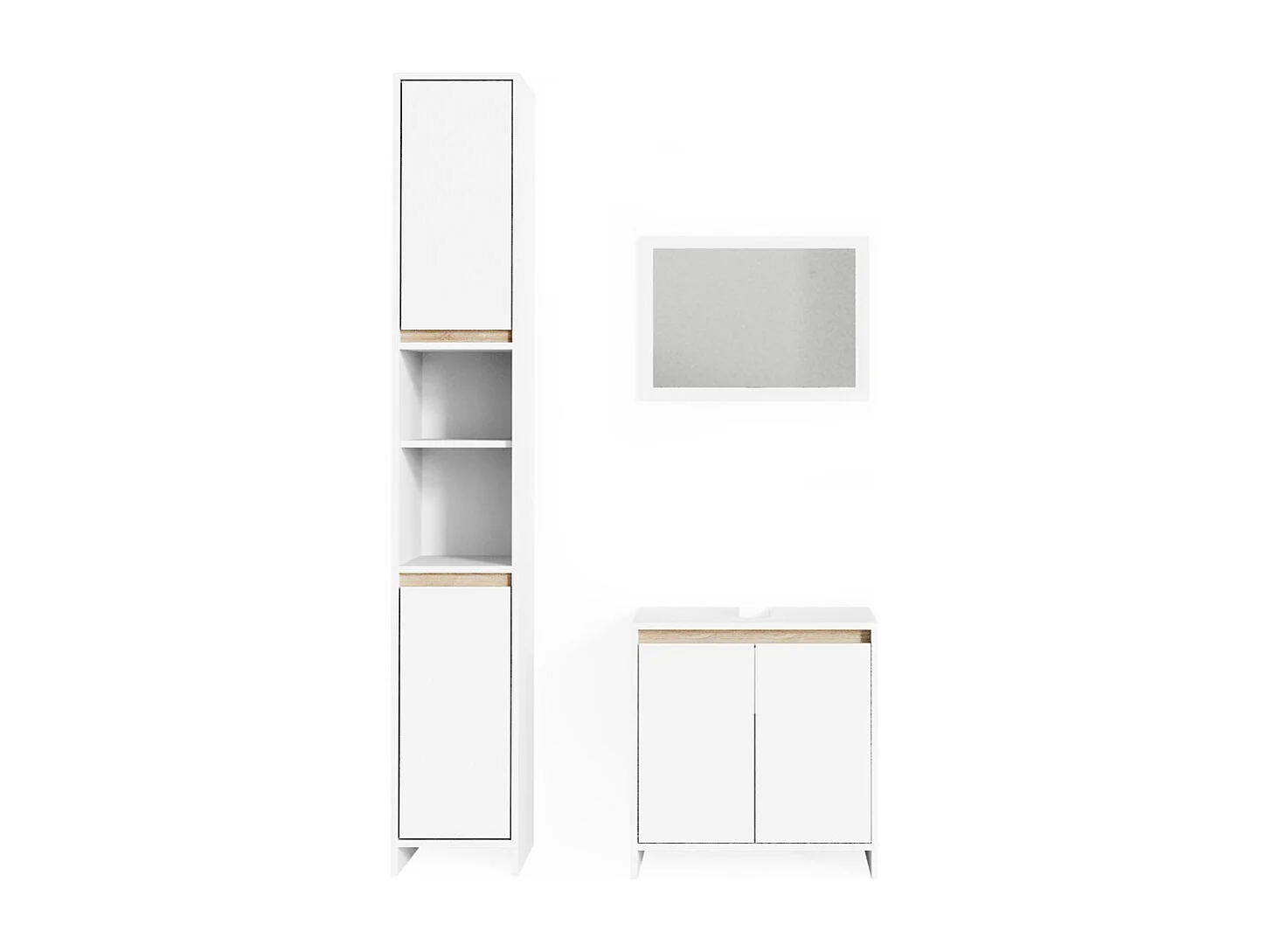 Conjunto de muebles de baño blanco/sonoma 58x33x60 emma