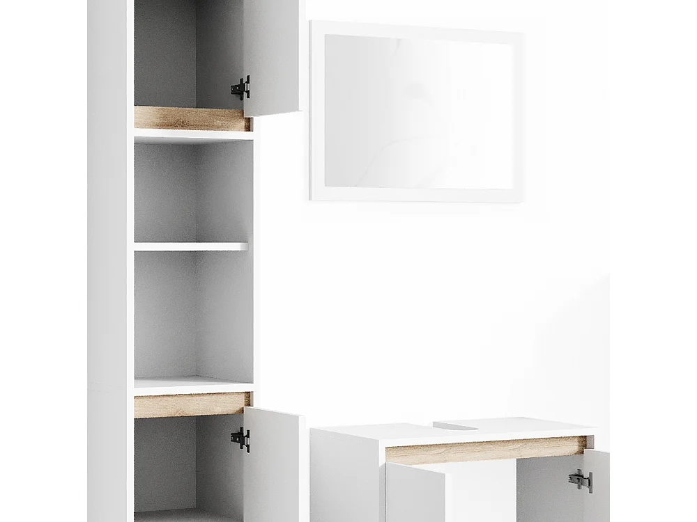 Meubles bain blanc/sonoma 58x33x60 emma