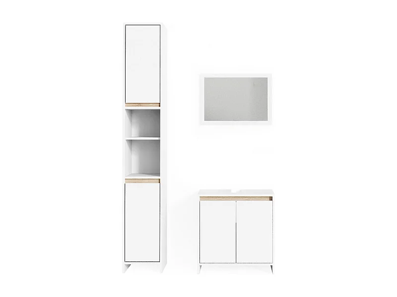 Conjunto de móveis de casa de banho branco/sonoma 58x33x60 emma