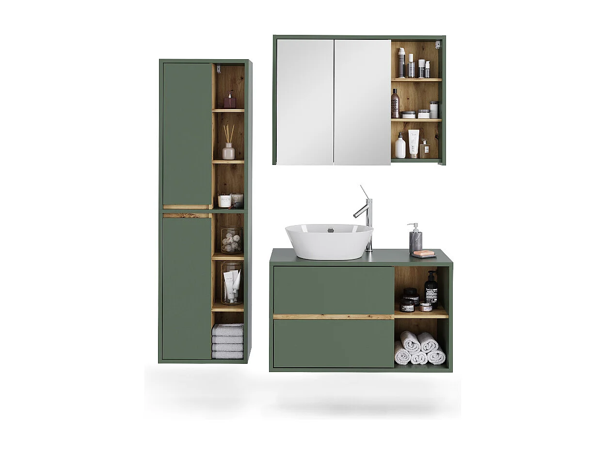 Zestaw mebli łazienkowych zielony/rzemieślniczy 100x45.5x60 viola