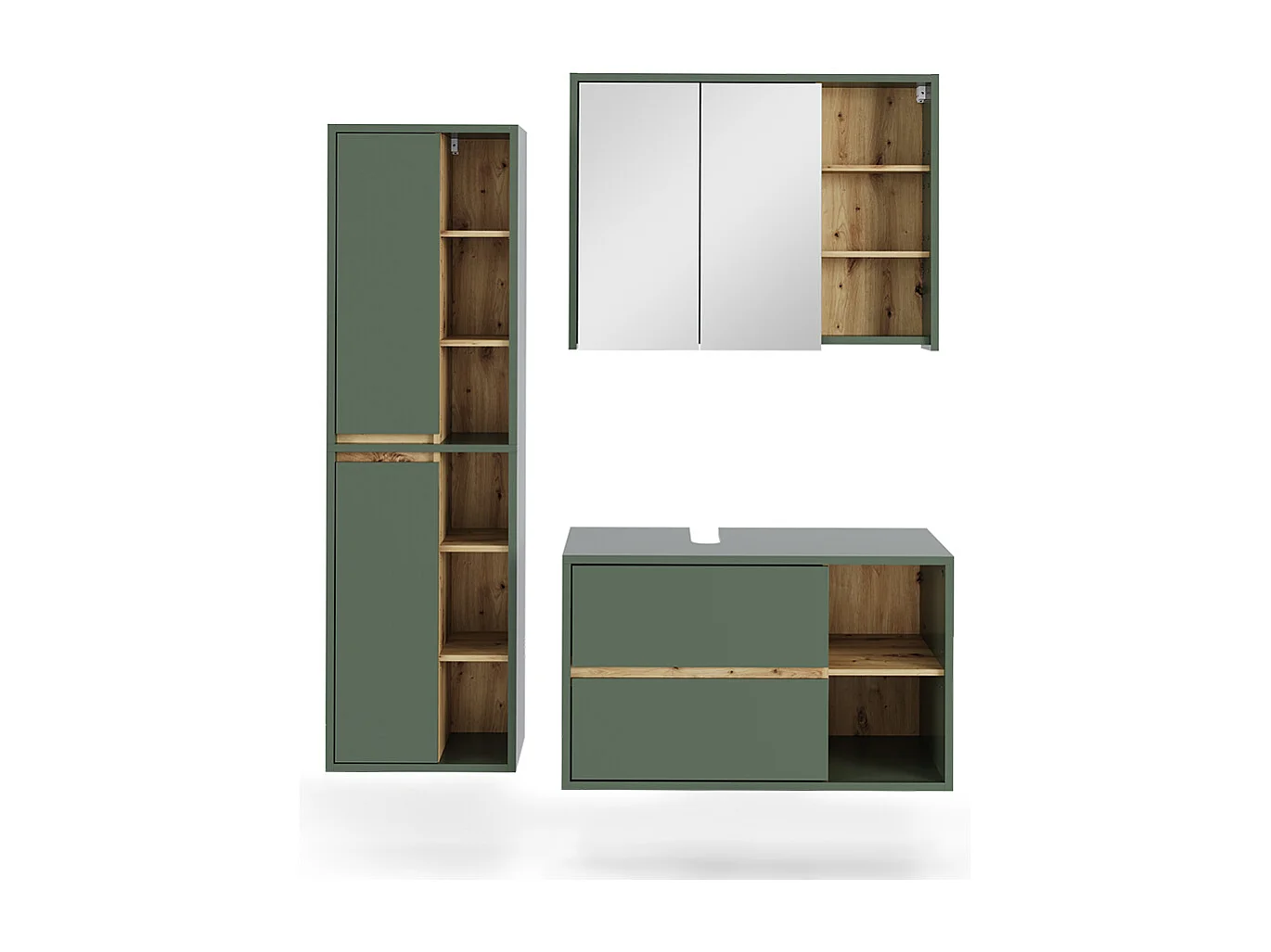 Ensemble de meubles de salle de bains vert/artisan 100x45.5x60 viola