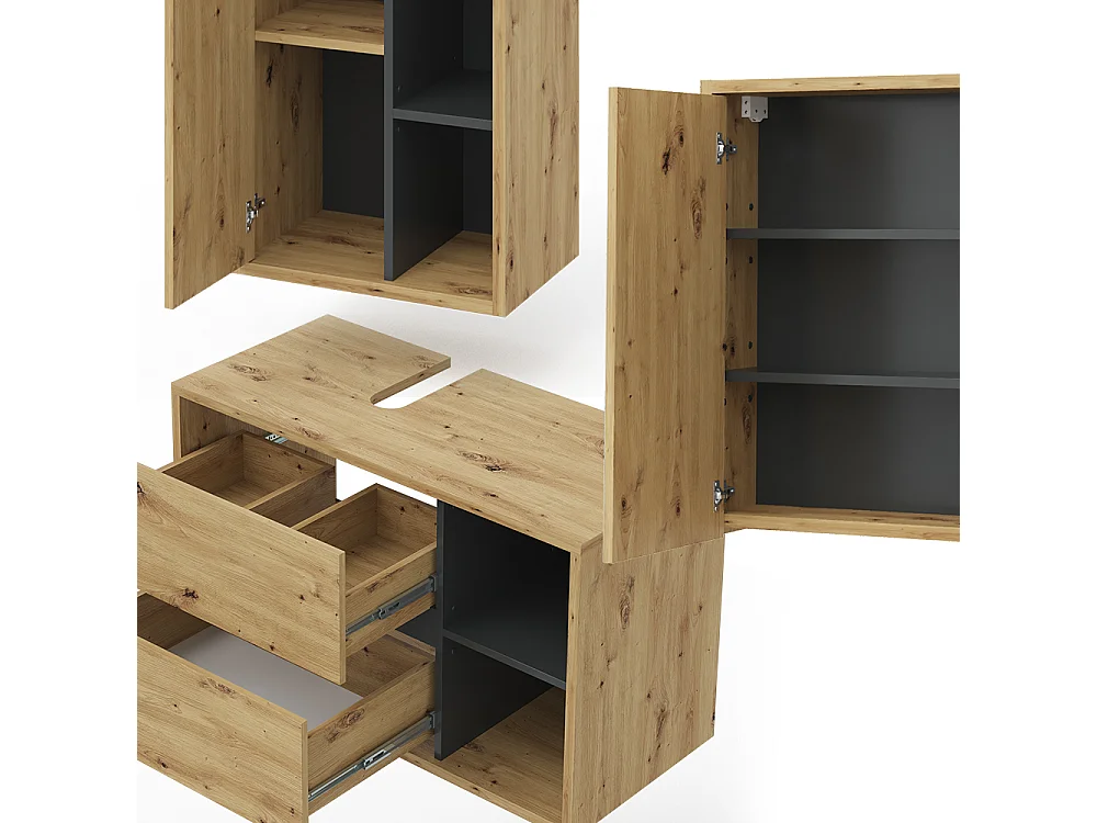 Meubles bain chêne artisan 60x45x100 viola