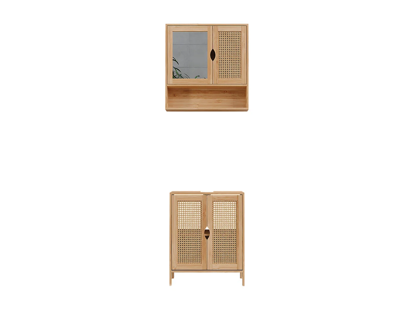 Badmöbel-Set bambus 48x29x60 liora