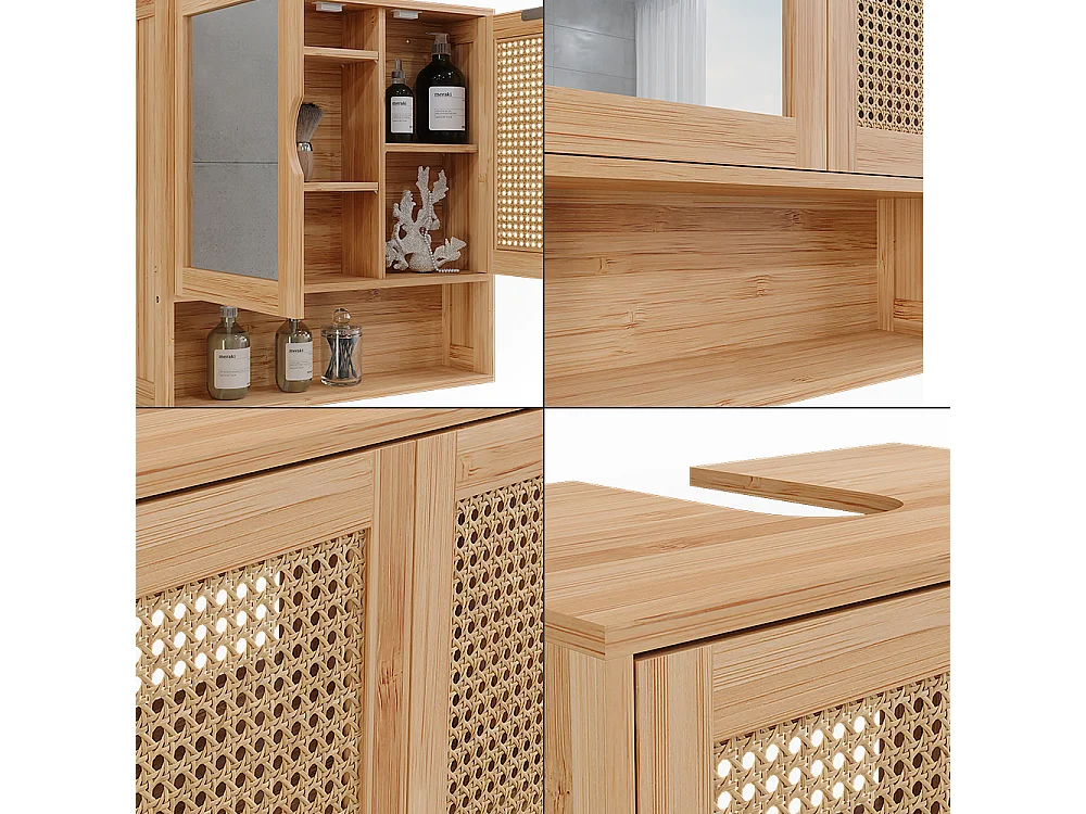 Badmöbel-Set bambus 48x29x60 liora