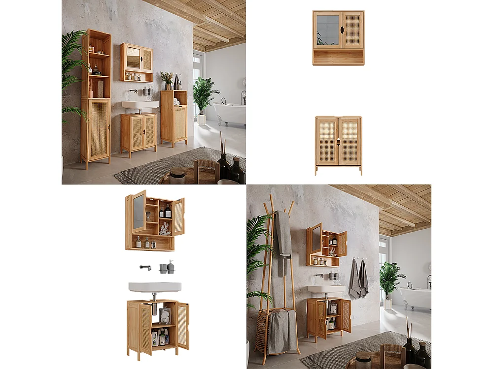 Badmöbel-Set bambus 48x29x60 liora