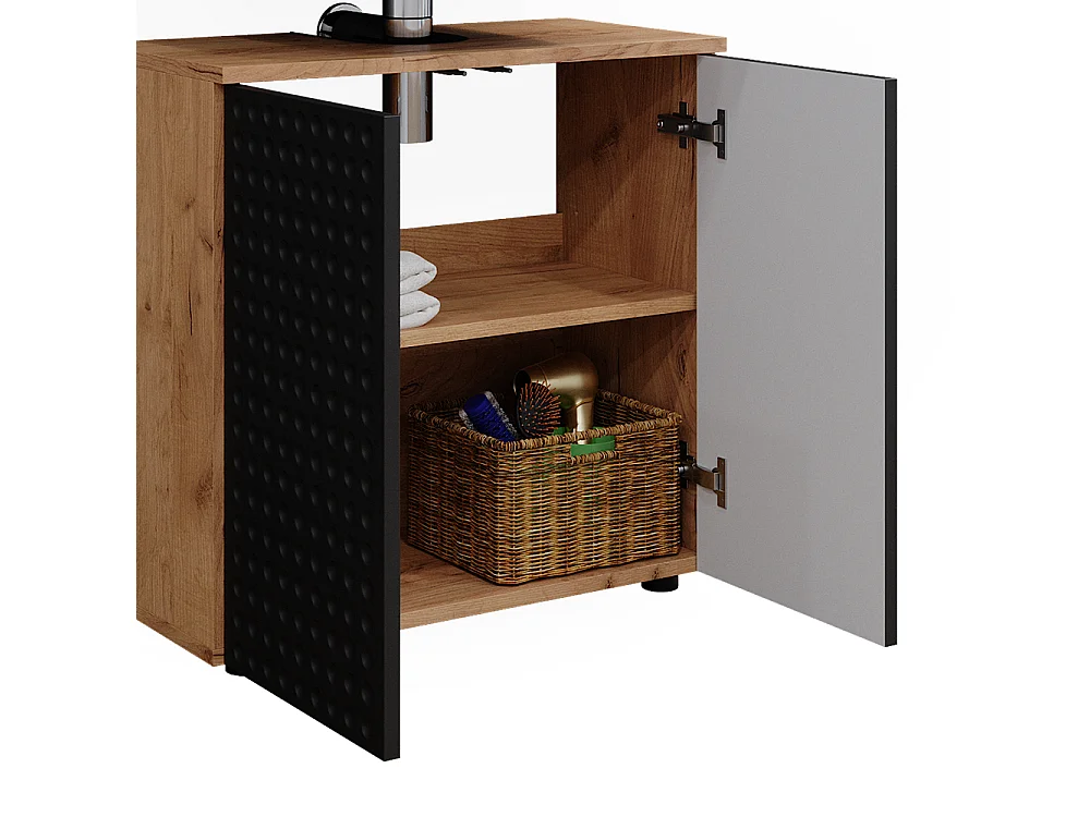 Meubles bain anthracite à pois 80x41x58.6 irma