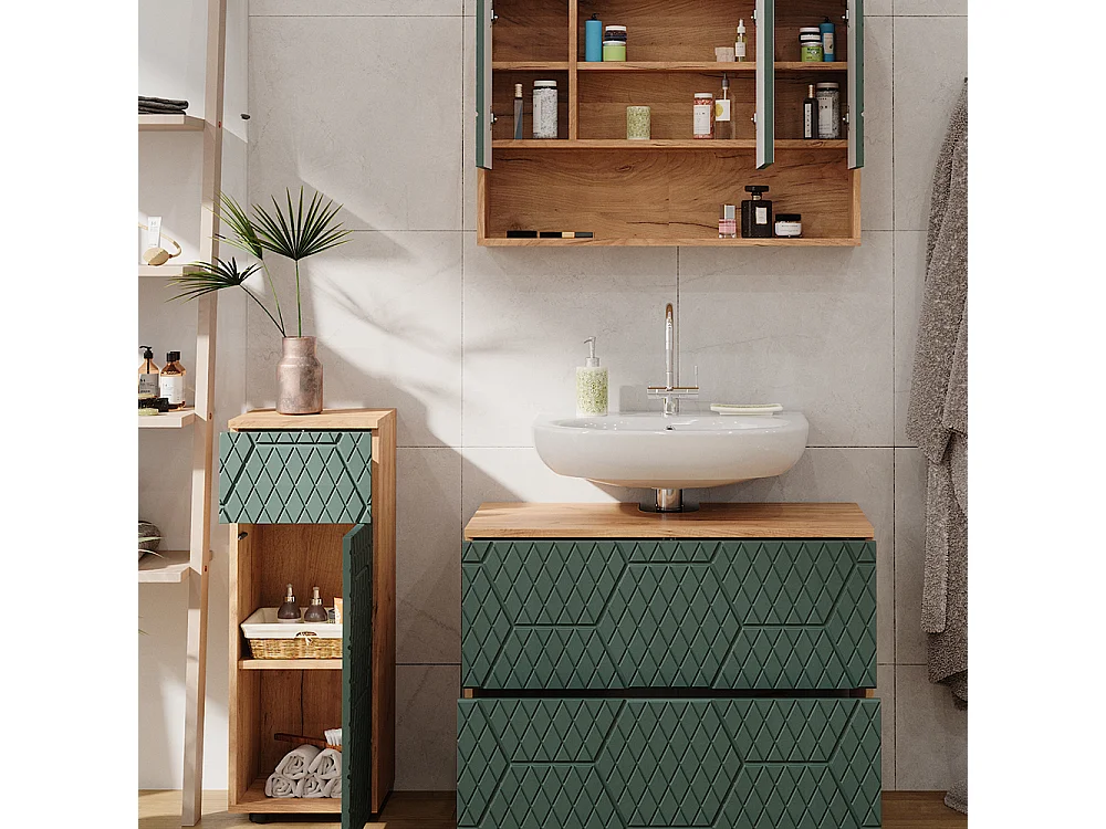 Meubles bain vert/force de lor chêne 80x41x58.6 irma