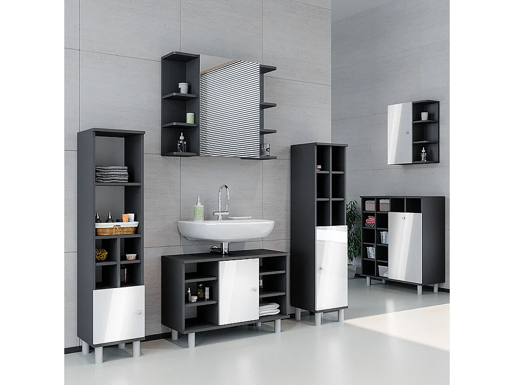 Set mobili bagno antracite 60x32x54 fynn