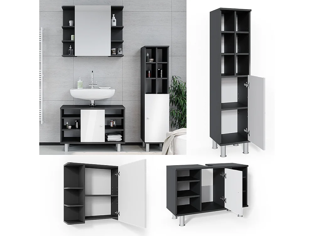 Meubles bain anthracite 60x32x54 fynn