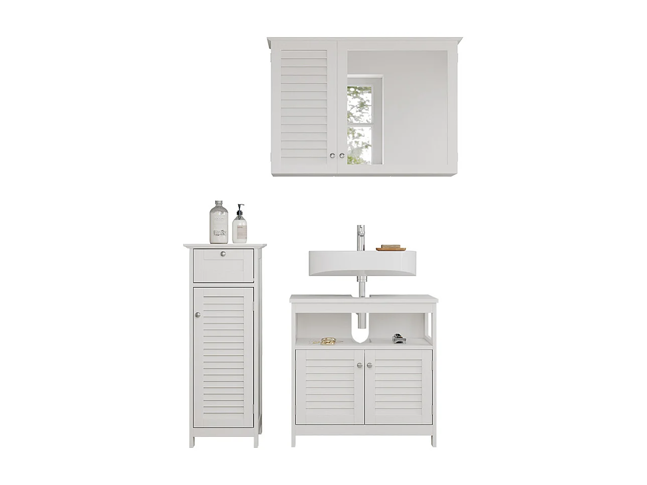 Meubles bain blanc 60x30x60 riad