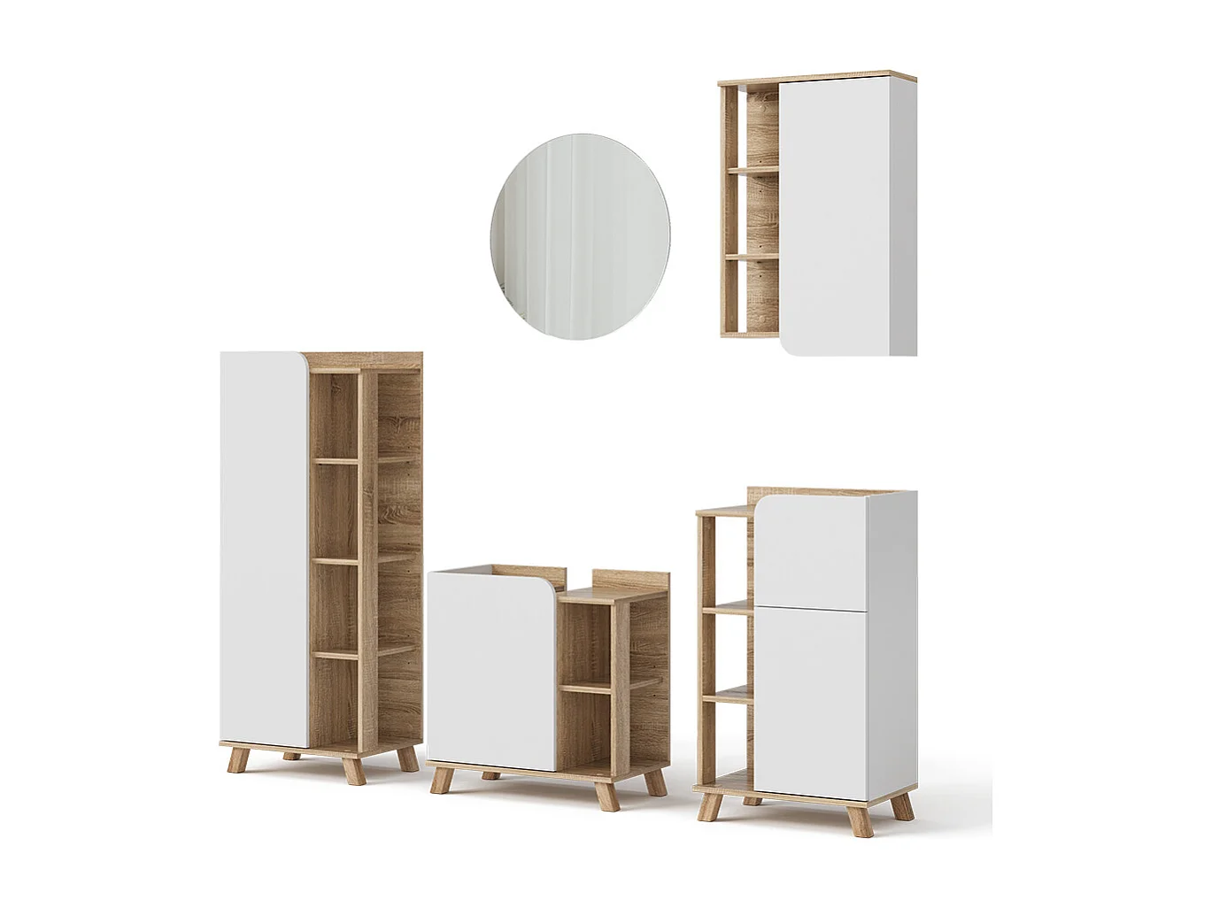 Meubles bain sonoma/blanc 60x35x65 karen