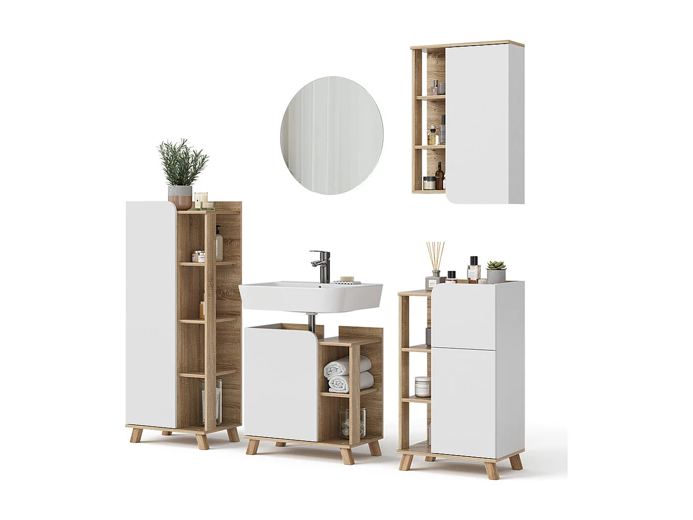 Meubles bain sonoma/blanc 60x35x65 karen