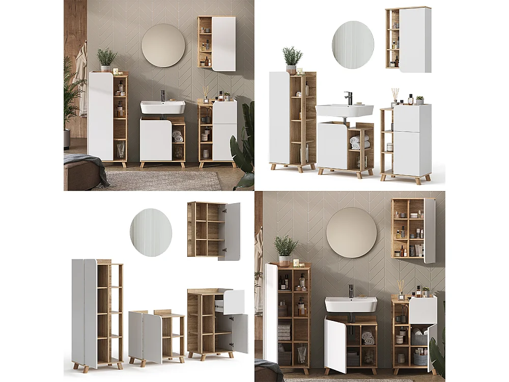 Meubles bain sonoma/blanc 60x35x65 karen