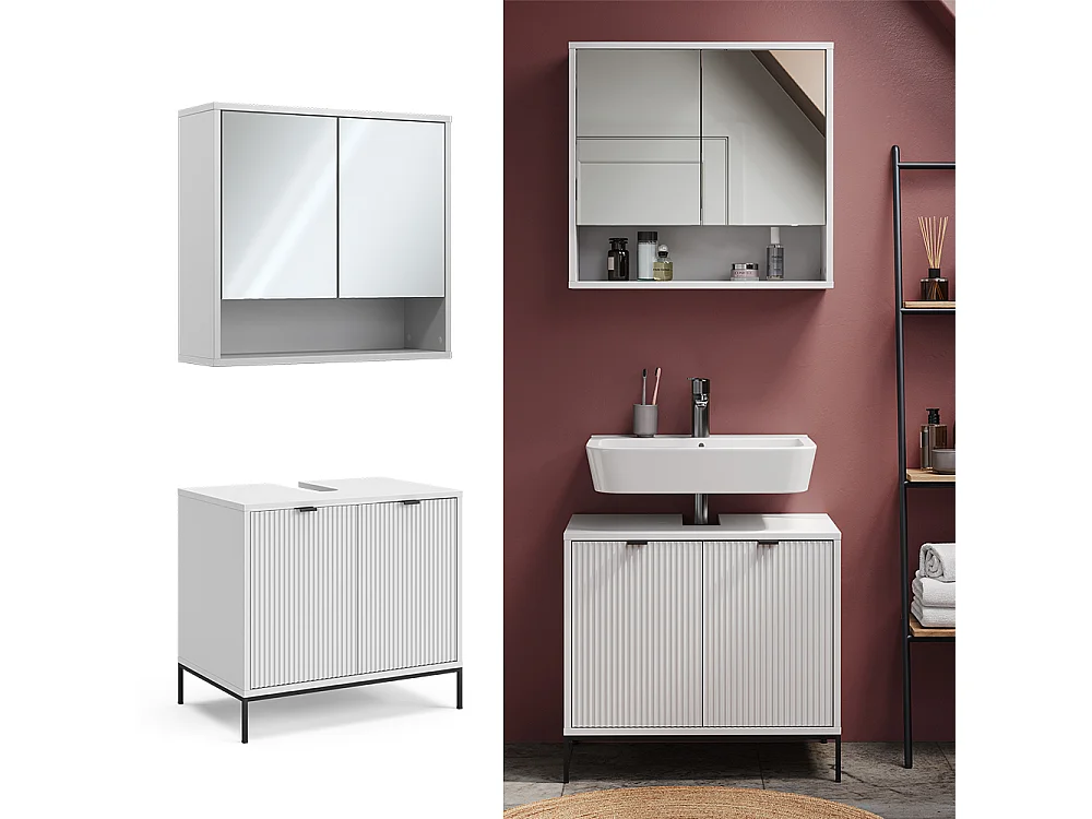 Set di mobili da bagno bianco 70x45x63 eliza