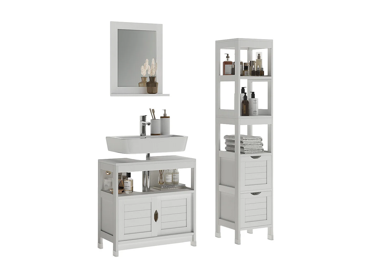 Meubles bain blanc 60x30x60 vilda