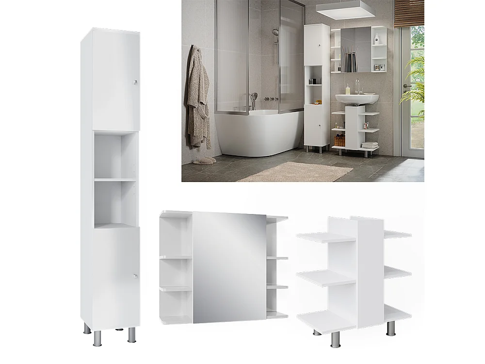 Meubles bain blanc 79.6x36.6x190 fynn