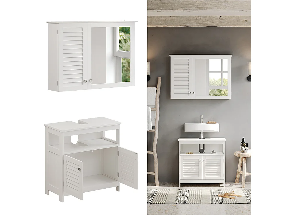 Badmöbel-Set weiß 60x30x60 riad