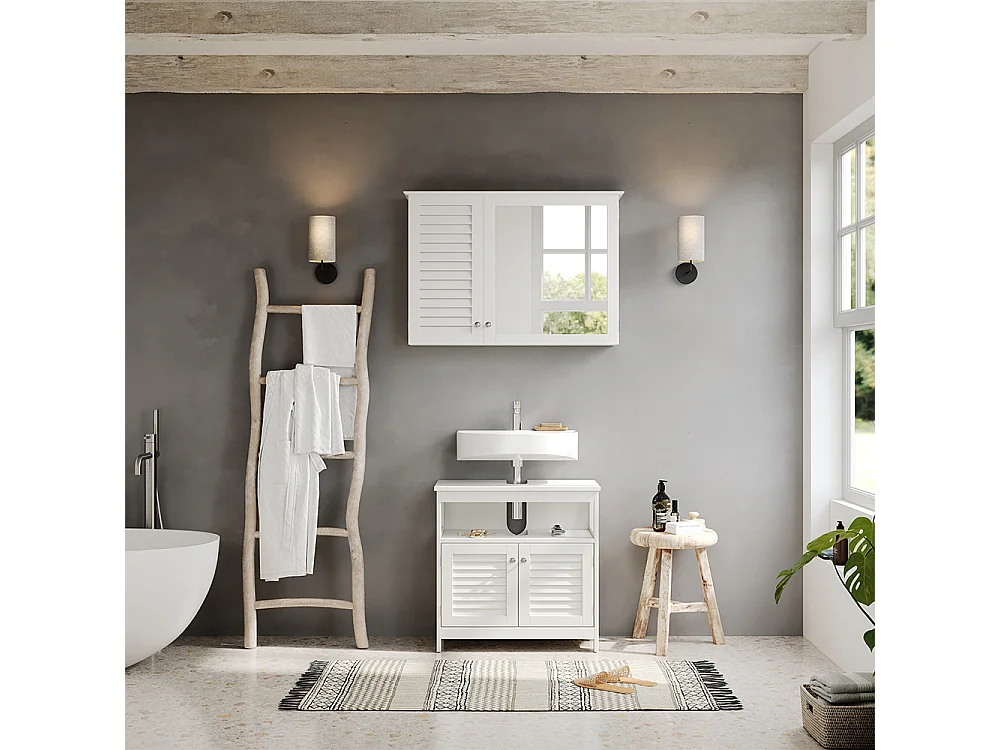 Badmöbel-Set weiß 60x30x60 riad