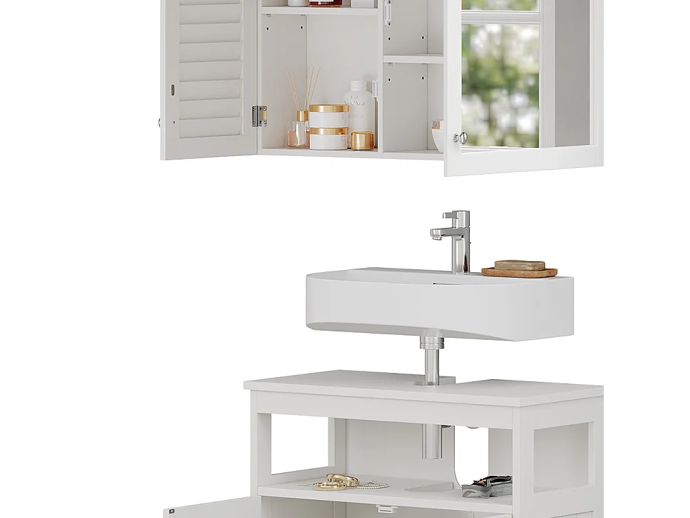 Badmöbel-Set weiß 60x30x60 riad