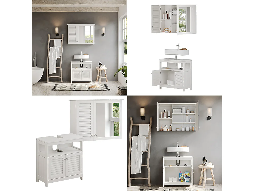 Badmöbel-Set weiß 60x30x60 riad