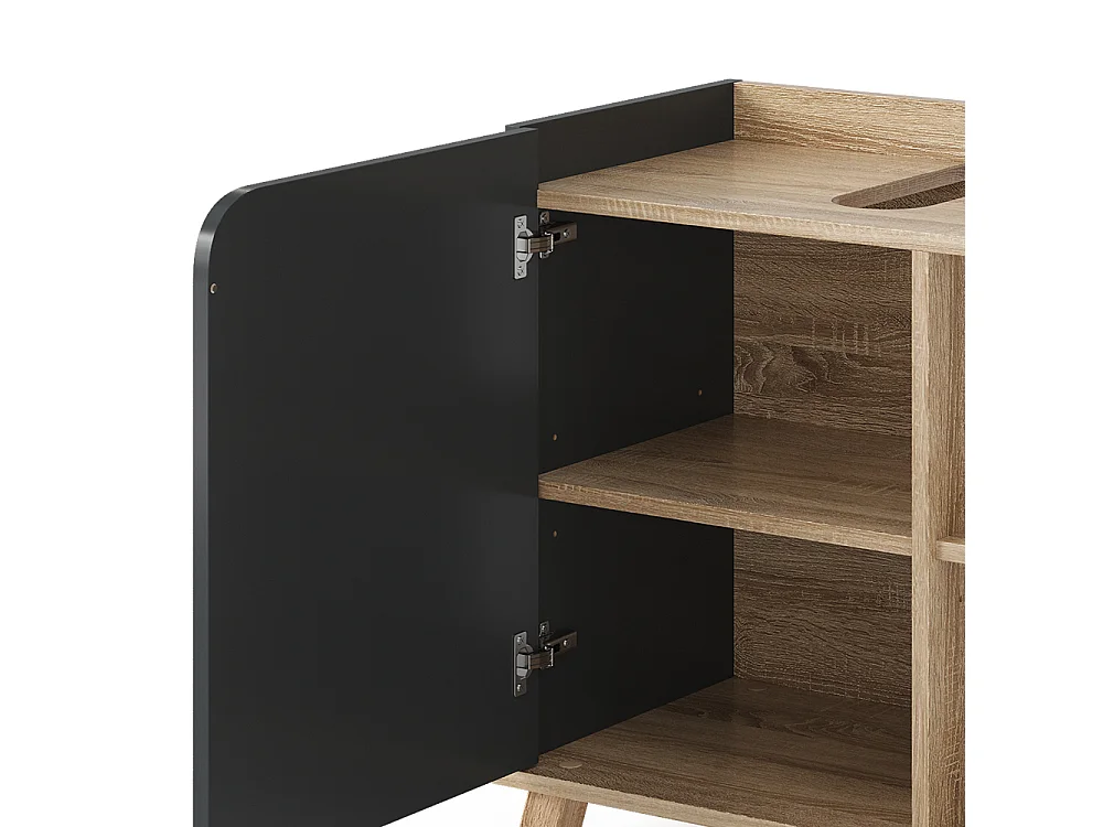 Badmöbel-Set sonoma/anthrazit 60x35x65 karen