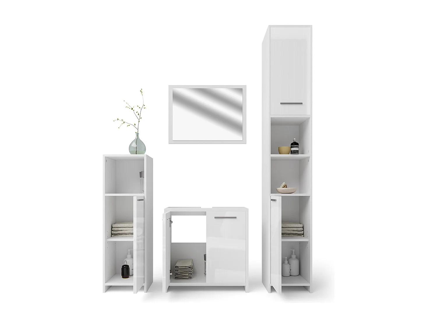 Meubles bain blanc brillant/blanc 58x33x60 kiko