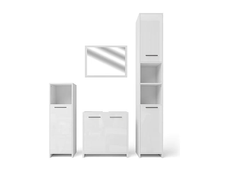 Badmöbel-Set weiß hochglanz/weiß 58x33x60 kiko