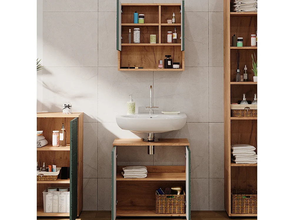 Meubles bain vert/force de lor chêne 80x41x58.6 irma