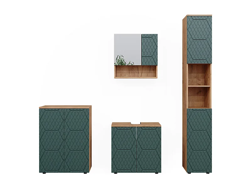 Meubles bain vert/force de lor chêne 80x41x58.6 irma