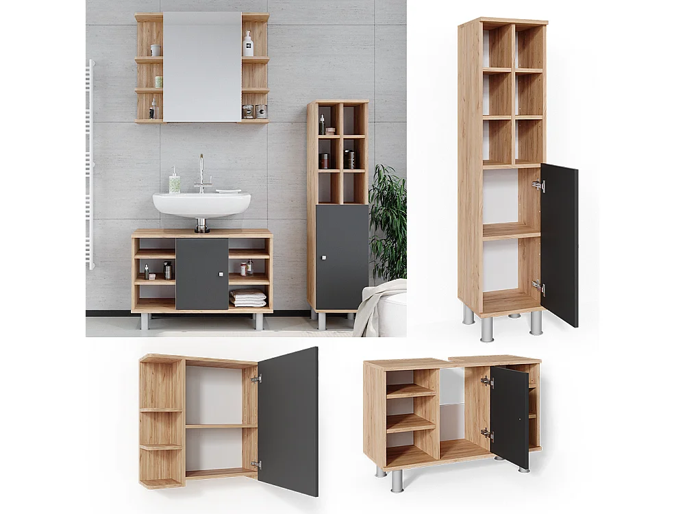 Meubles bain chêne de force doré 60x32x54 fynn