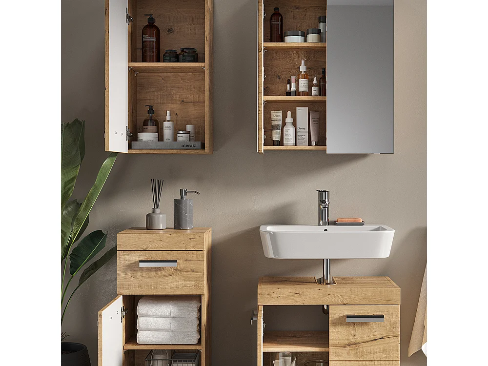 Meubles bain chêne wotan 60x34x56 luna