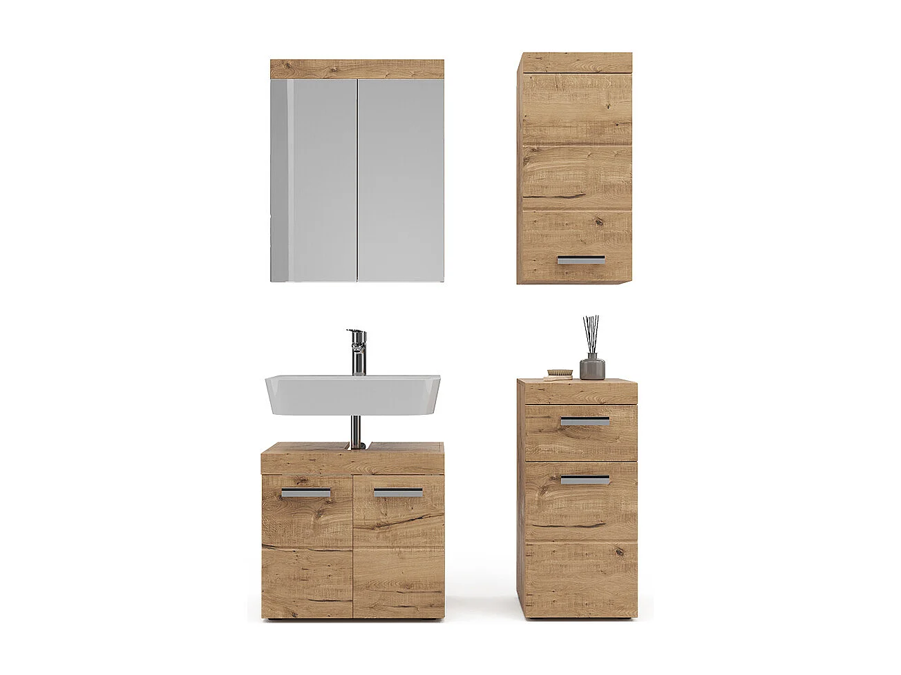 Meubles bain chêne wotan 60x34x56 luna